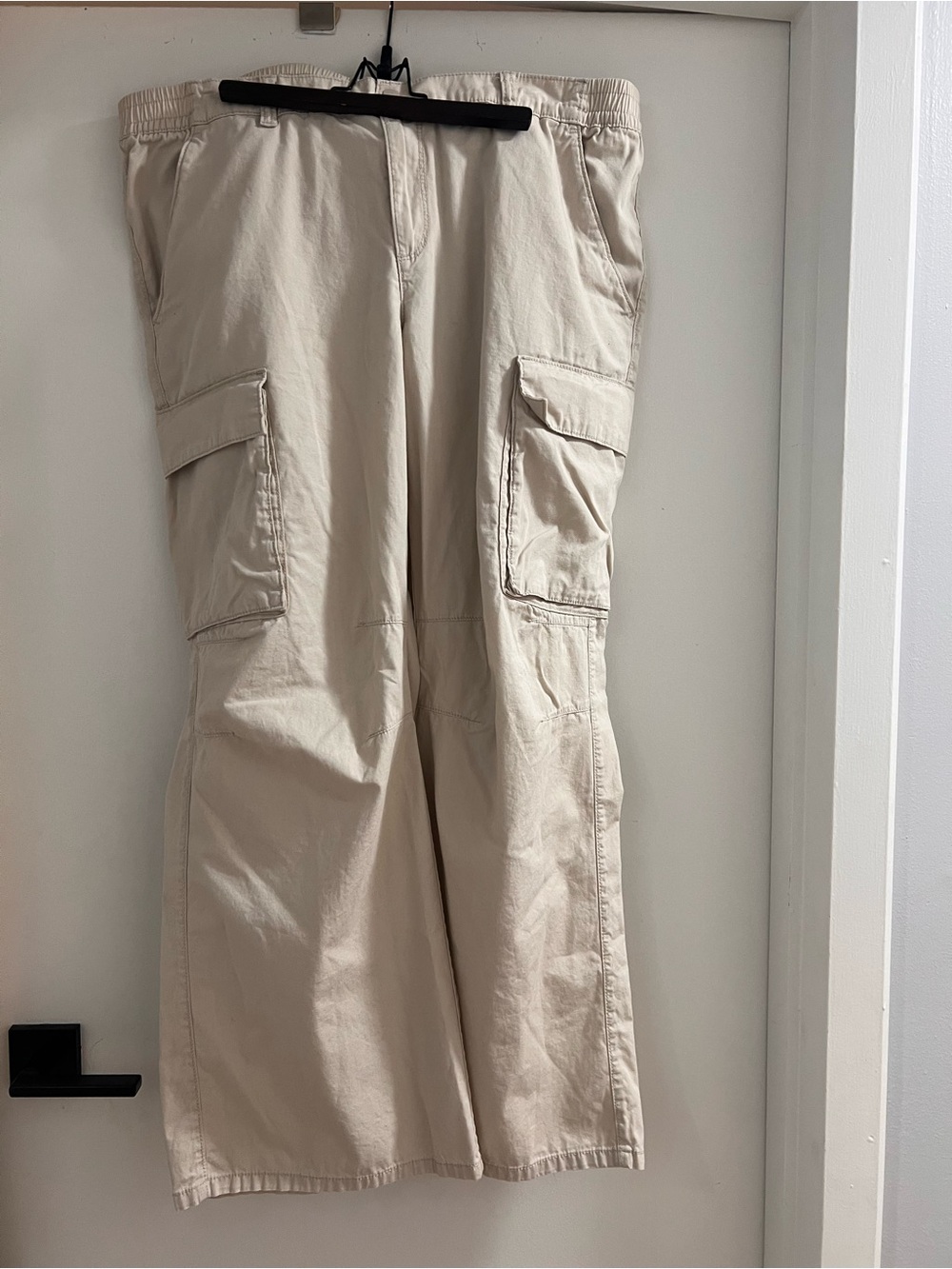 H&M Divided Cream Boot‑Cut Cargo Pants